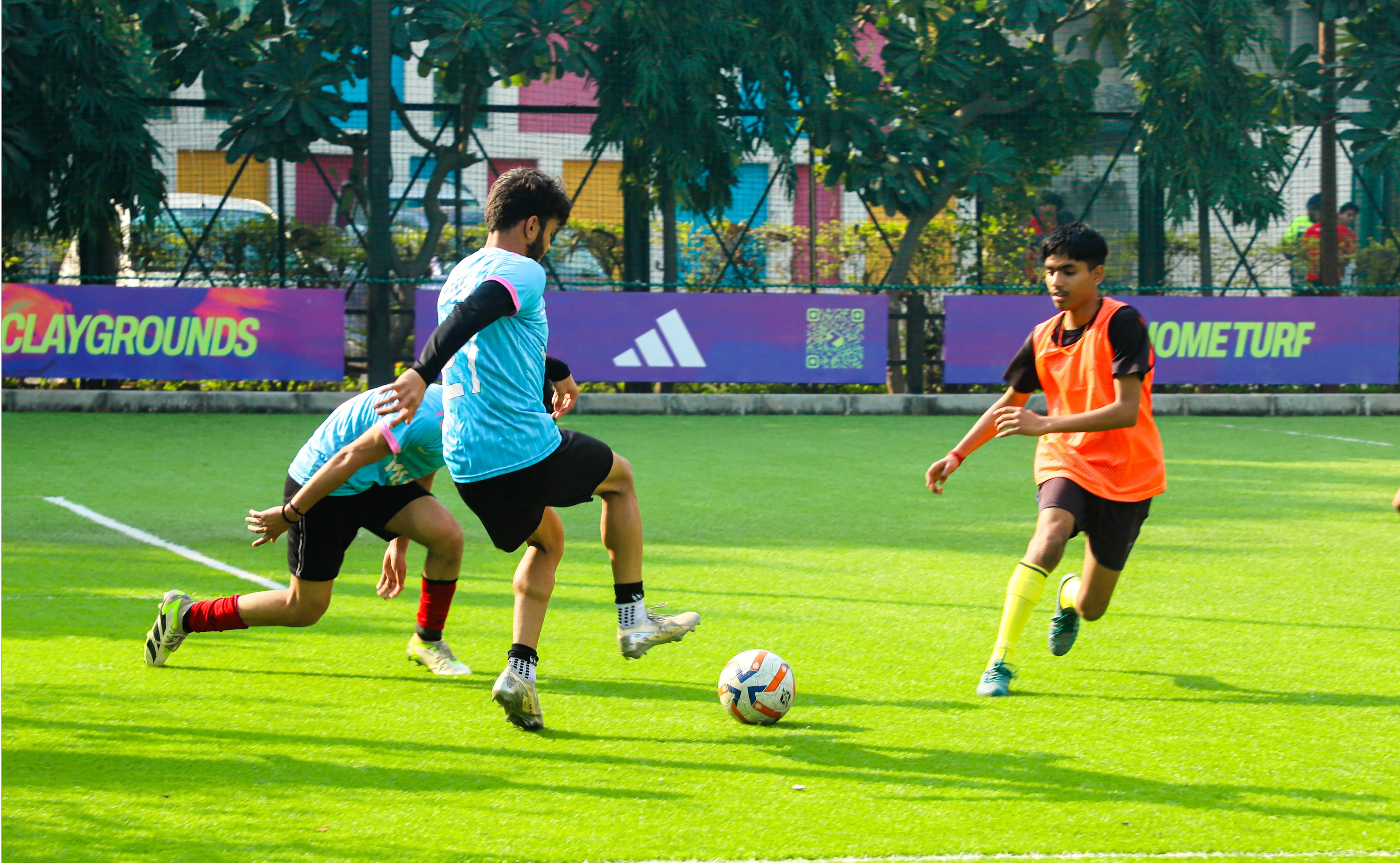 Students on the sports pitch